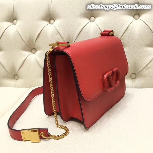 New Fashion VALENTINO VLOCK Origianl leather shoulder bag 0908 red