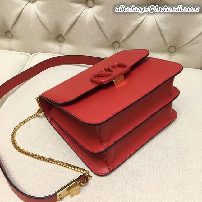 New Fashion VALENTINO VLOCK Origianl leather shoulder bag 0908 red