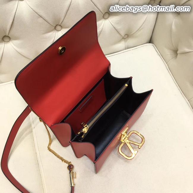 New Fashion VALENTINO VLOCK Origianl leather shoulder bag 0908 red