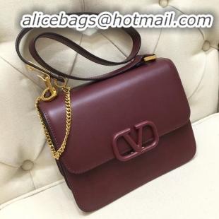 Trendy Design VALENTINO VLOCK Origianl leather shoulder bag 0908 Burgundy