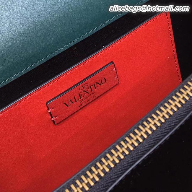 Perfect Inexpensive VALENTINO VLOCK Origianl leather shoulder bag 0908 green