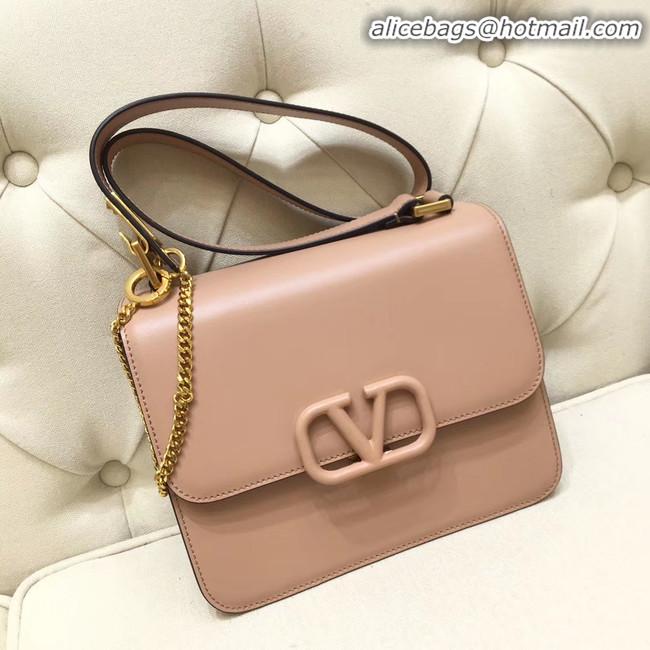 Original Cheap VALENTINO VLOCK Origianl leather shoulder bag 0908 pink