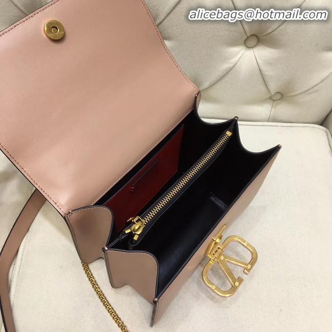 Original Cheap VALENTINO VLOCK Origianl leather shoulder bag 0908 pink