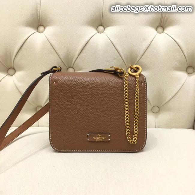 Buy Classic VALENTINO VLOCK Origianl leather shoulder bag 0905 brown