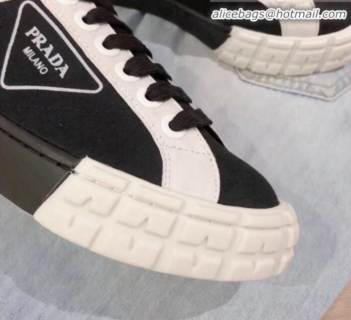 Best Product Prada Canvas Logo Side Low-top Sneakers P13024 Black 2020