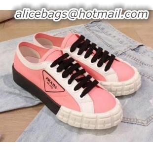 Best Product Prada Canvas Logo Side Low-top Sneakers P13024 Pink 2020