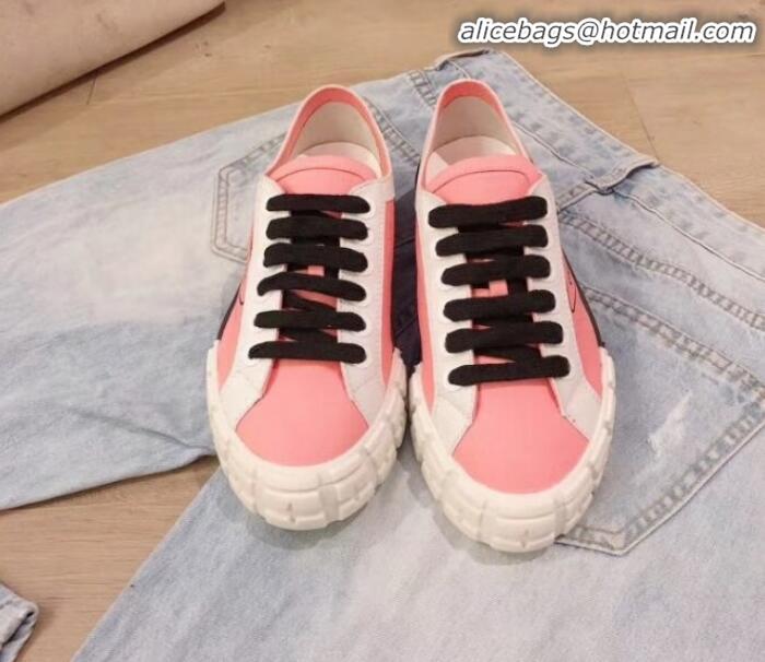 Best Product Prada Canvas Logo Side Low-top Sneakers P13024 Pink 2020