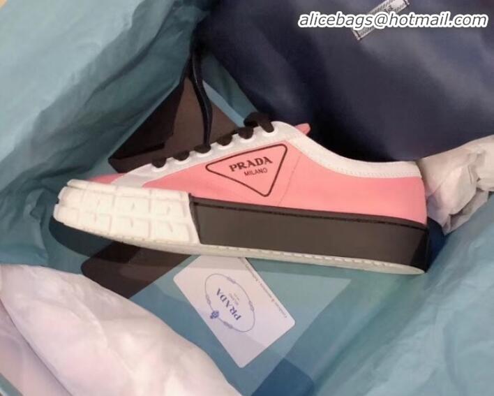 Best Product Prada Canvas Logo Side Low-top Sneakers P13024 Pink 2020