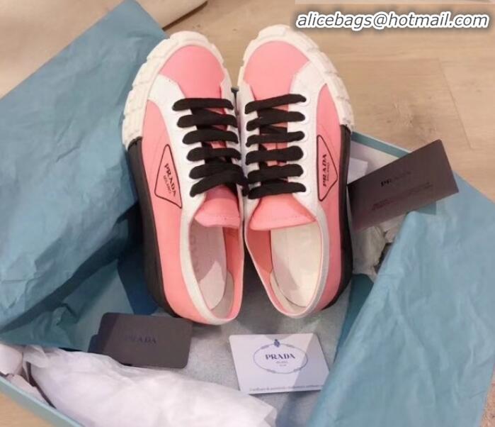 Best Product Prada Canvas Logo Side Low-top Sneakers P13024 Pink 2020