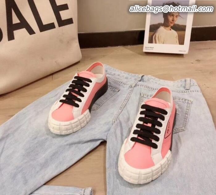 Best Product Prada Canvas Logo Side Low-top Sneakers P13024 Pink 2020