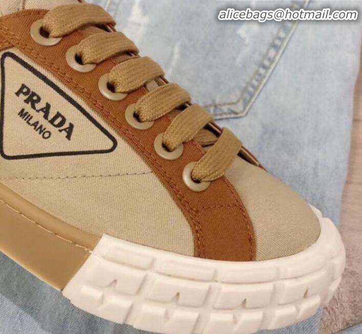 Custom Prada Canvas Logo Side Low-top Sneakers P13024 Khaki 2020