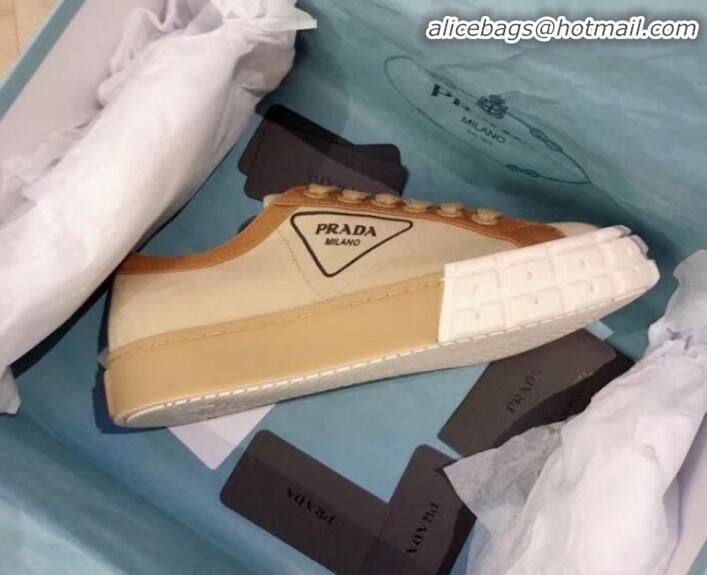 Custom Prada Canvas Logo Side Low-top Sneakers P13024 Khaki 2020