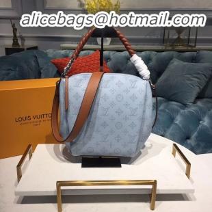 Top Quality Louis Vuitton original Mahina Leather BABYLONE CHAIN BB M53153 BLEU HORIZON PUMPKIN