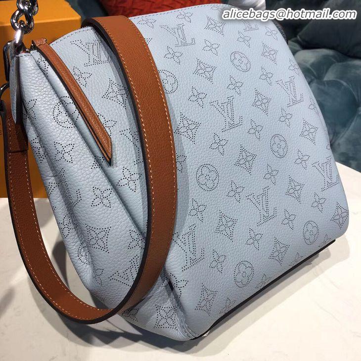 Top Quality Louis Vuitton original Mahina Leather BABYLONE CHAIN BB M53153 BLEU HORIZON PUMPKIN