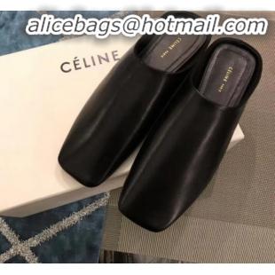 Luxury Celine Soft Moccasin Babouche in Nappa Lambskin C10901 Black