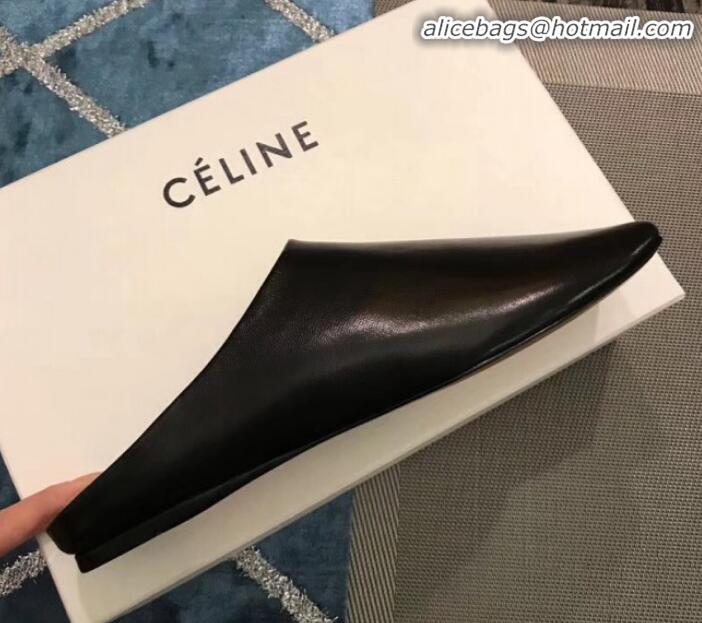 Luxury Celine Soft Moccasin Babouche in Nappa Lambskin C10901 Black