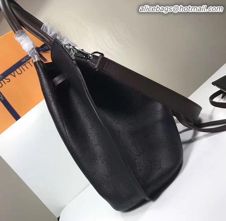 Buy Cheap Louis Vuitton Mahina Leather Girolata Drawstring Bucket Bag M54402 Black