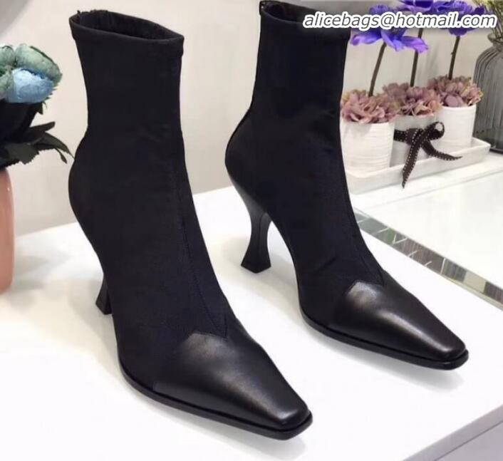 Super Quality Celine Madame Ankle Boot in Calfskin and Gros Grain Stretch C42414 Black