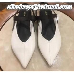 Most Popular Celine Lambskin Philo Slingback Flat C71036 White