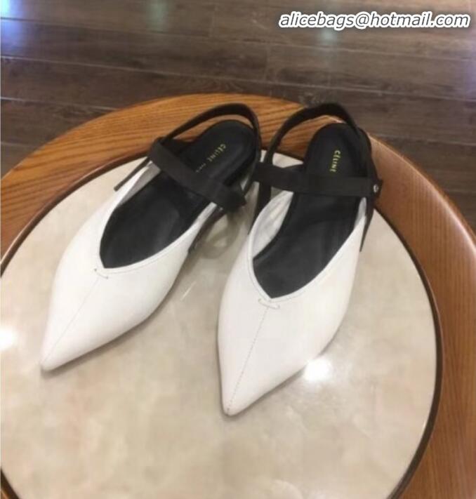 Most Popular Celine Lambskin Philo Slingback Flat C71036 White