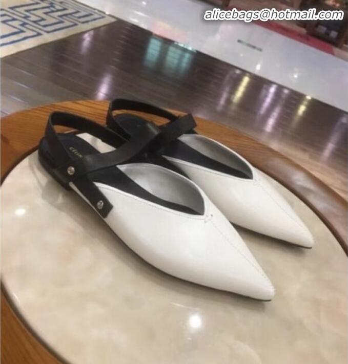 Most Popular Celine Lambskin Philo Slingback Flat C71036 White