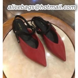 Best Price Celine Lambskin Philo Slingback Flat C71036 Red