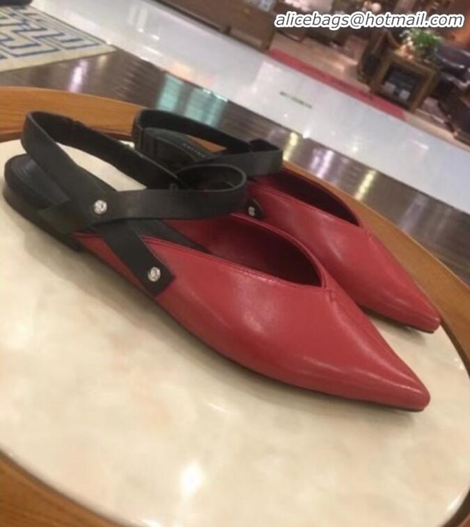 Best Price Celine Lambskin Philo Slingback Flat C71036 Red