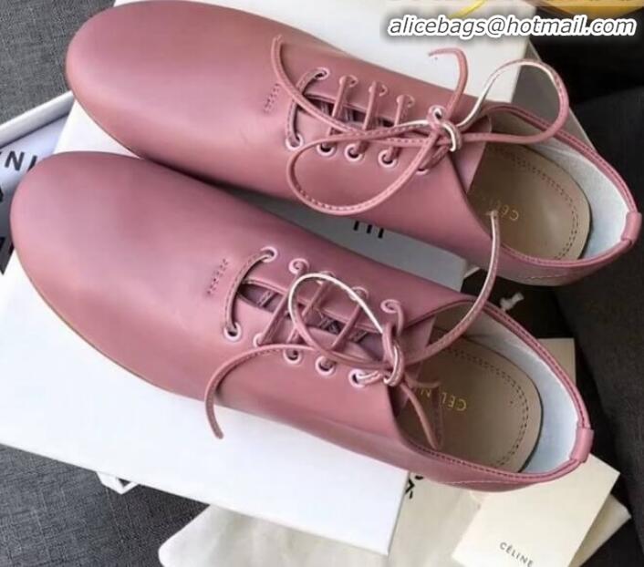 New Style Celine Soft Dance Flat Lace-up in Lambskin C82201 Pink