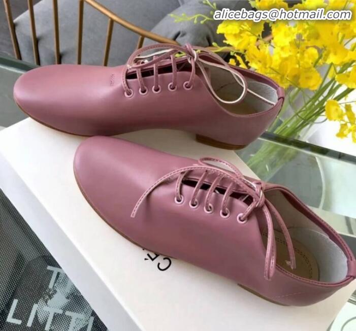 New Style Celine Soft Dance Flat Lace-up in Lambskin C82201 Pink