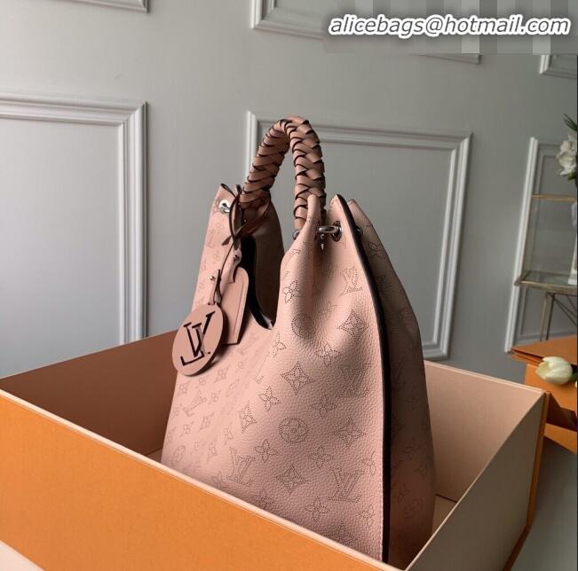 AAAAA Imitation Louis Vuitton Original Mahina Leather Carmel Hobo Shoulder Bag M52950 Magnolia Pink