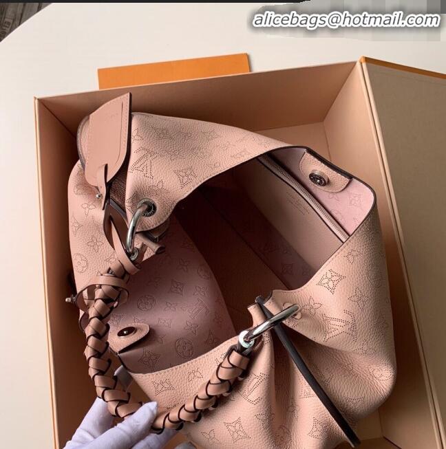 AAAAA Imitation Louis Vuitton Original Mahina Leather Carmel Hobo Shoulder Bag M52950 Magnolia Pink