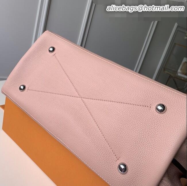 AAAAA Imitation Louis Vuitton Original Mahina Leather Carmel Hobo Shoulder Bag M52950 Magnolia Pink