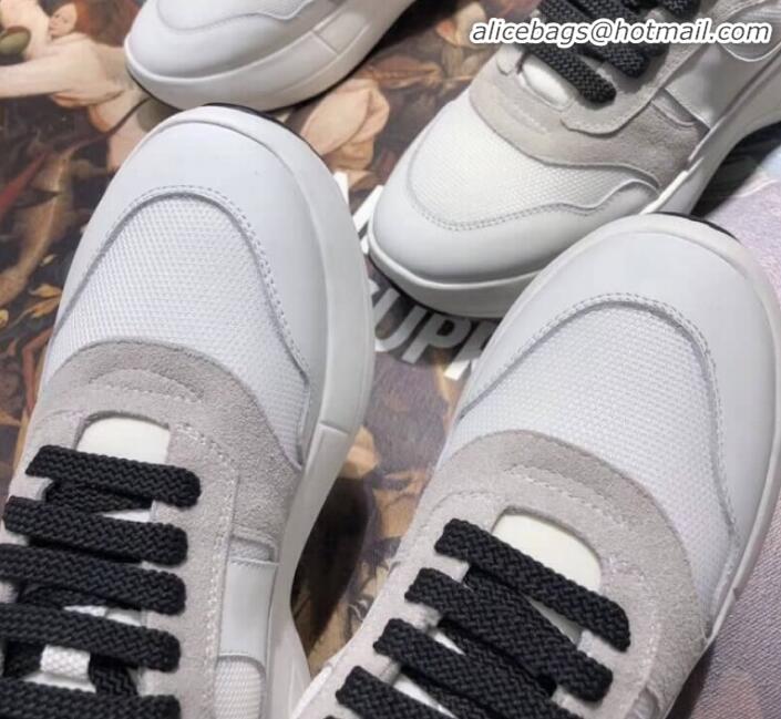 Good Quality Celine Delivery Running Sneaker in Calfskin,Suede and Technical Fabrics C82205 White