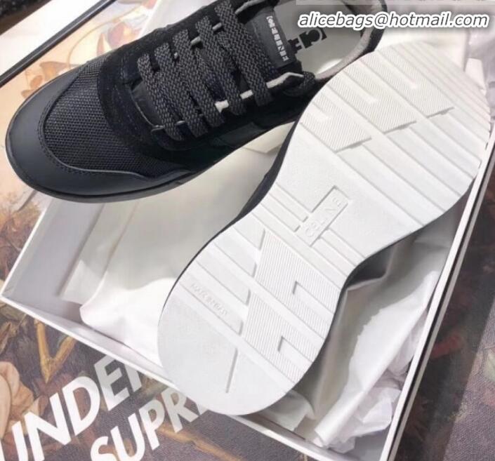 Best Quality Celine Delivery Running Sneaker in Calfskin,Suede and Technical Fabrics C82205 Black