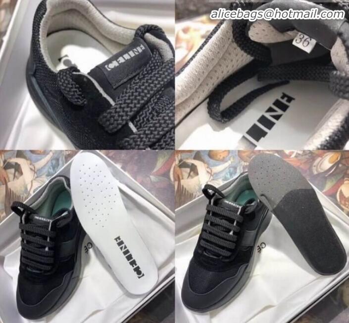 Best Quality Celine Delivery Running Sneaker in Calfskin,Suede and Technical Fabrics C82205 Black