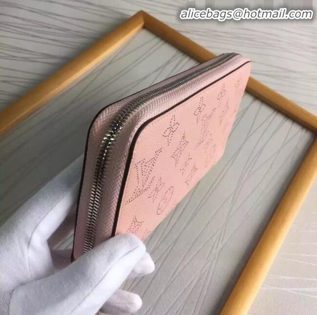 New Luxury Louis Vuitton Grained Mahina Leather Zippy Wallet M81232 Pink