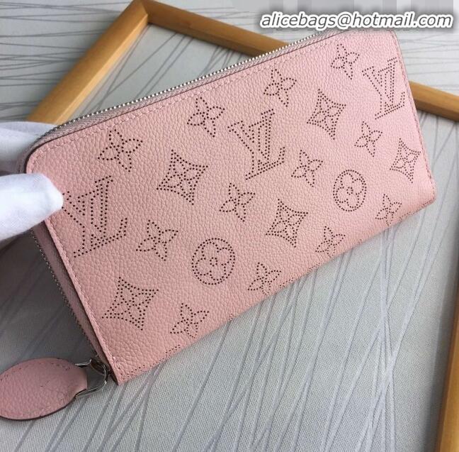 New Luxury Louis Vuitton Grained Mahina Leather Zippy Wallet M81232 Pink