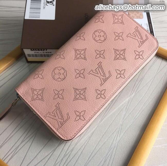 New Luxury Louis Vuitton Grained Mahina Leather Zippy Wallet M81232 Pink