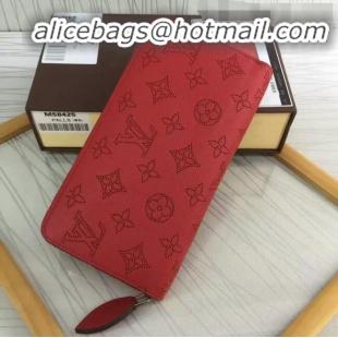 Inexpensive Louis Vuitton Grained Mahina Leather Zippy Wallet M81233 Red