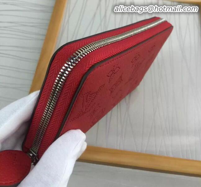 Inexpensive Louis Vuitton Grained Mahina Leather Zippy Wallet M81233 Red