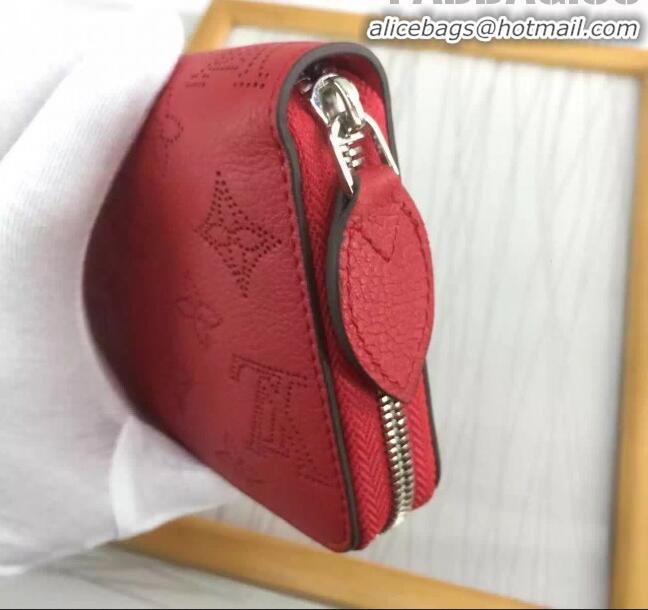 Inexpensive Louis Vuitton Grained Mahina Leather Zippy Wallet M81233 Red