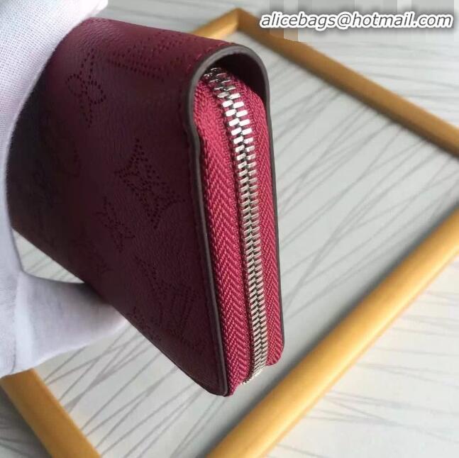 Stylish Faux Louis Vuitton Grained Mahina Leather Zippy Wallet M81234 Burgundy