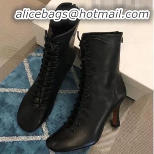 Most Popular Celine Glove Bootie Laced Ankle Boot in Lambskin C82207 Black