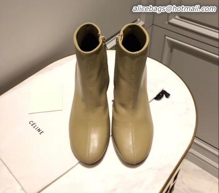 Luxury Cheap Celine Lambskin Ankle Boot C01550 Beige