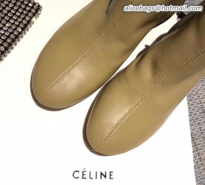 Luxury Cheap Celine Lambskin Ankle Boot C01550 Beige