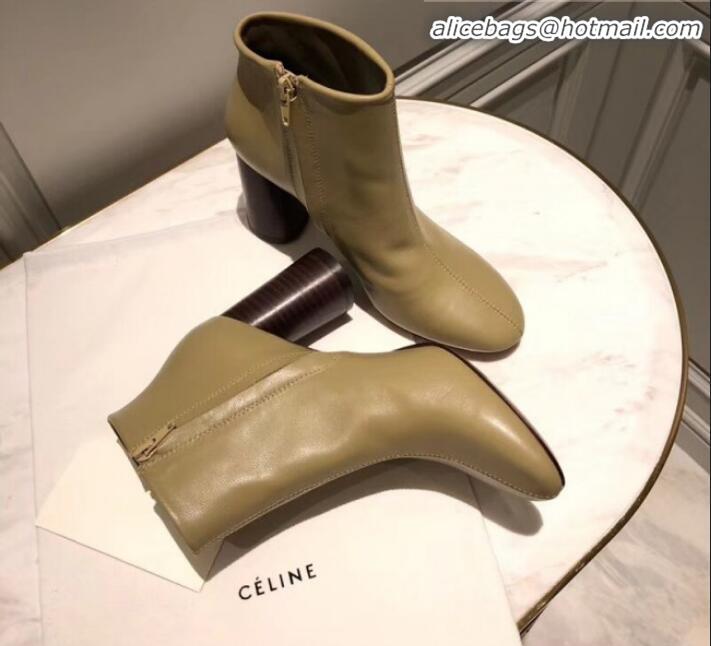 Luxury Cheap Celine Lambskin Ankle Boot C01550 Beige