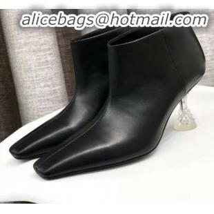 Good Quality Celine Lambskin Ankle Boot with Crystal Heel C01555 Black 