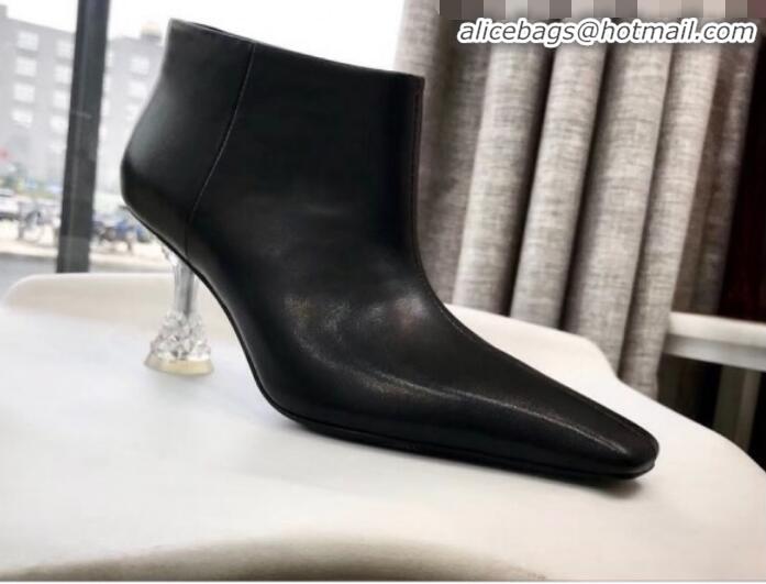 Good Quality Celine Lambskin Ankle Boot with Crystal Heel C01555 Black 