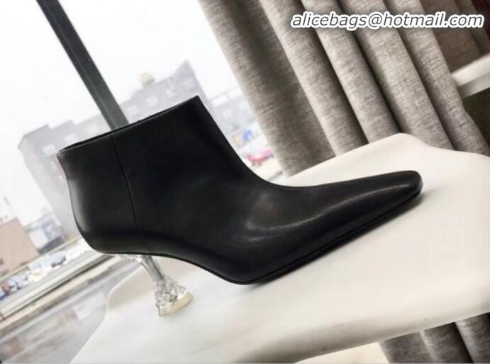 Good Quality Celine Lambskin Ankle Boot with Crystal Heel C01555 Black 