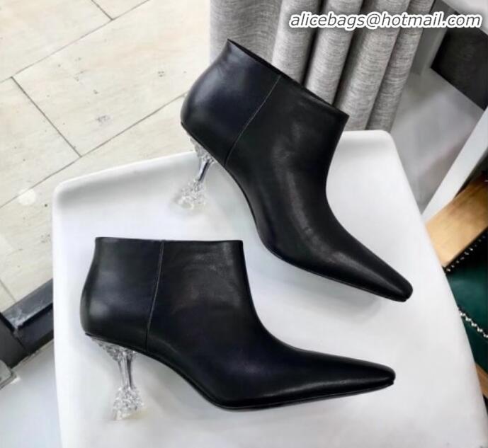 Good Quality Celine Lambskin Ankle Boot with Crystal Heel C01555 Black 